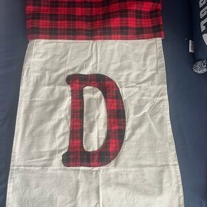 Red Plaid Monogrammed D Stocking